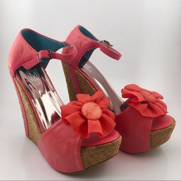 Maker’s Coral Flower Wedges - Picture 1 of 7